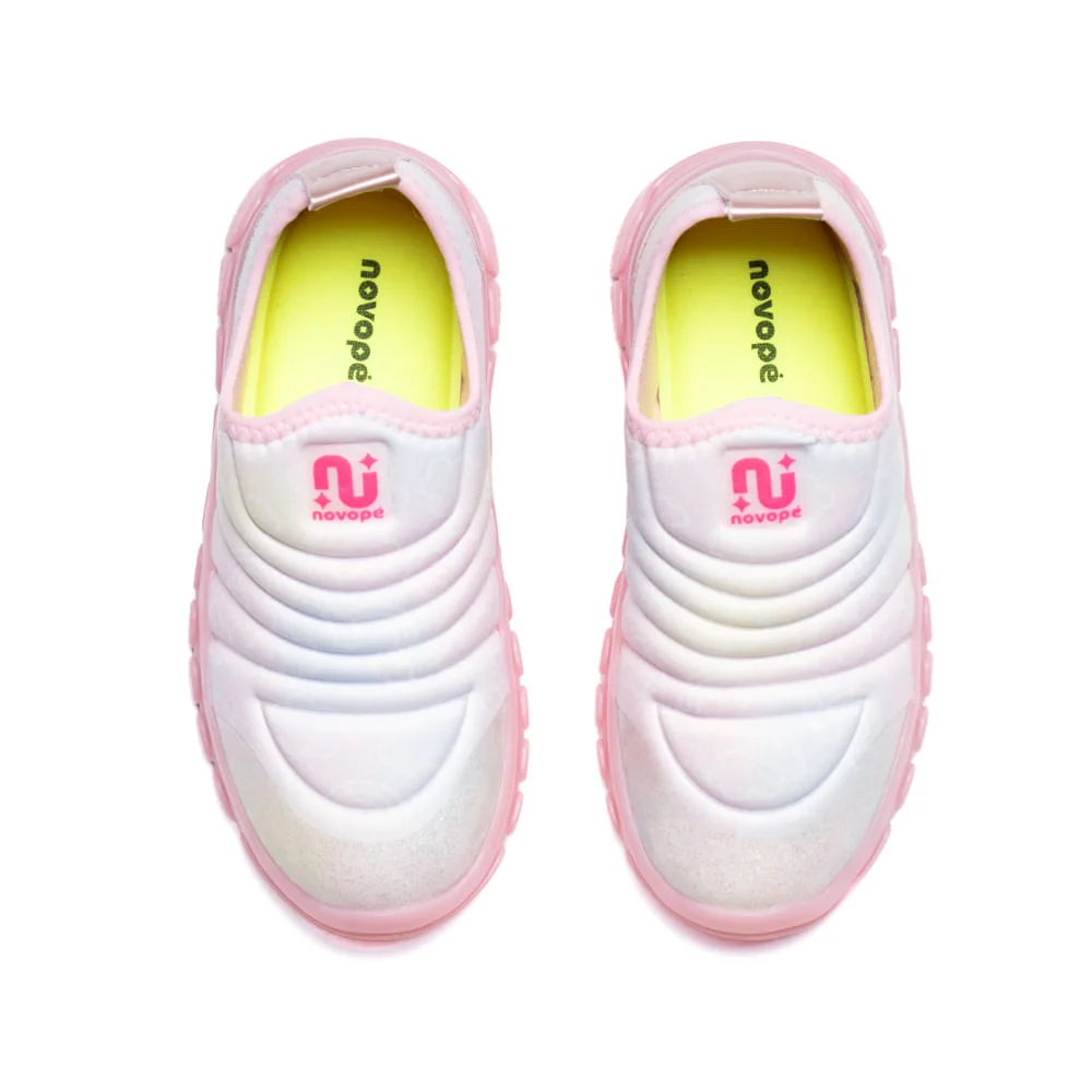 Tênis Infantil Novopé Pisou Piscou Led Rosa/Multicolor Branco/Rosa 4