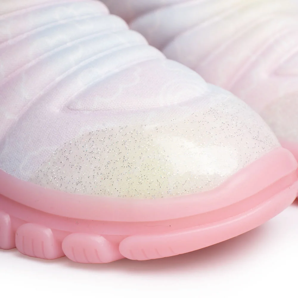 Tênis Infantil Novopé Pisou Piscou Led Rosa/Multicolor Branco/Rosa 5