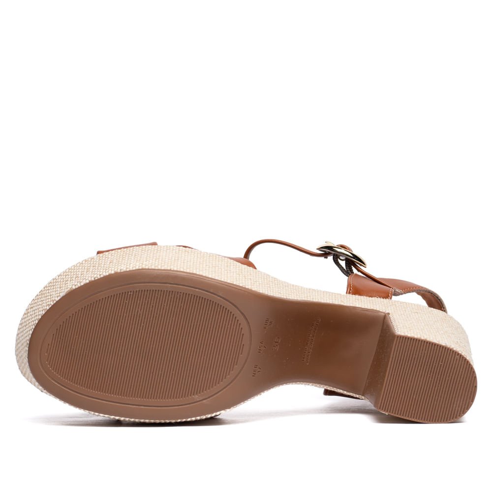 Sandália Feminina Bebecê Meia Pata Tiras Largas Marrom Marrom 2