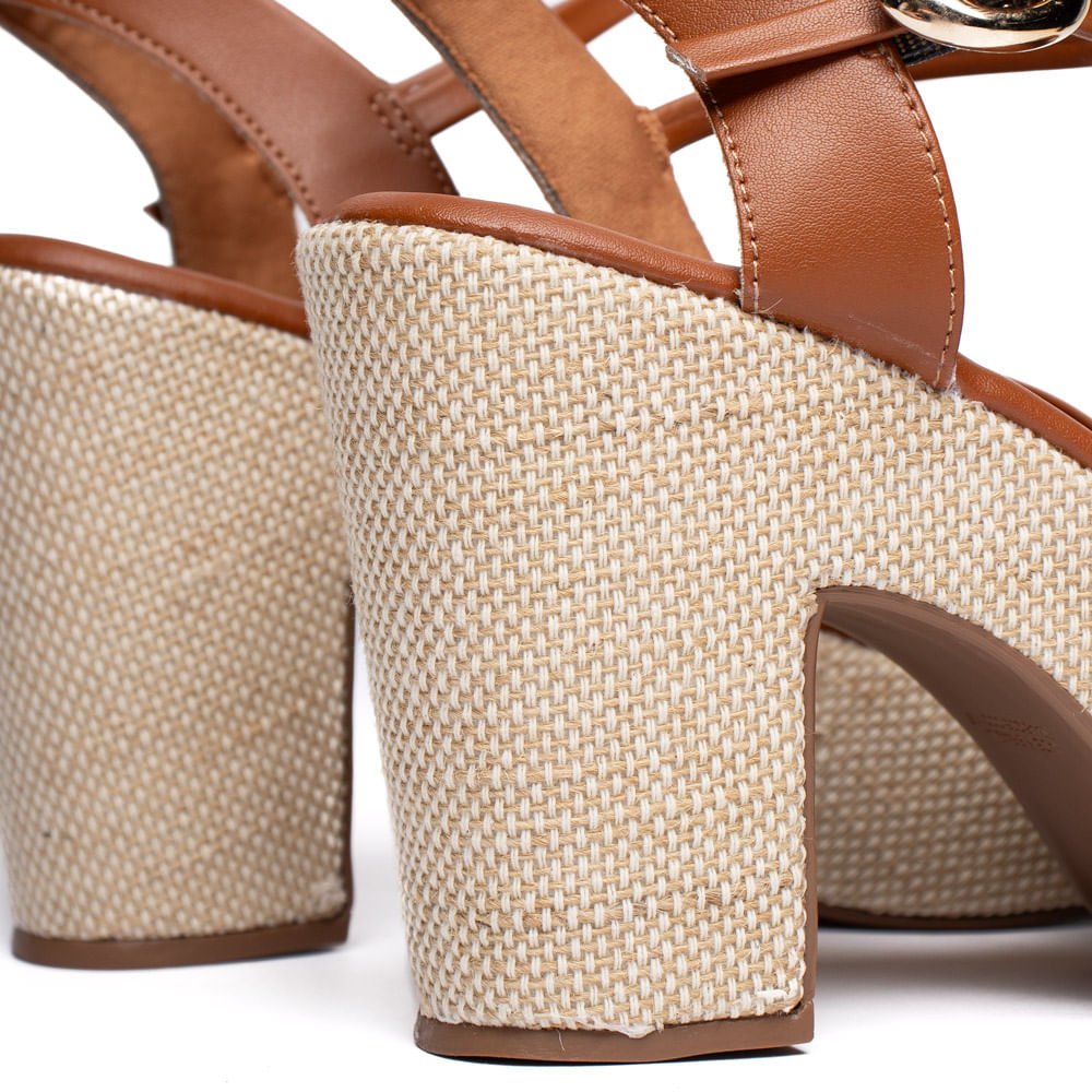 Sandália Feminina Bebecê Meia Pata Tiras Largas Marrom Marrom 6