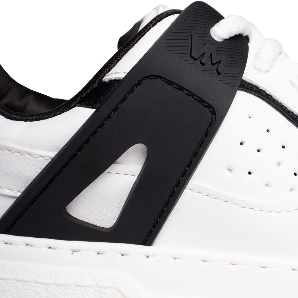 Tênis Feminino Via Marte Casual Solado Alto Branco/Preto Branco/Preto 5