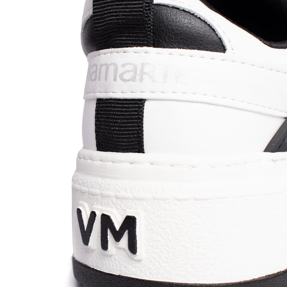 Tênis Feminino Via Marte Casual Solado Alto Branco/Preto Branco/Preto 6