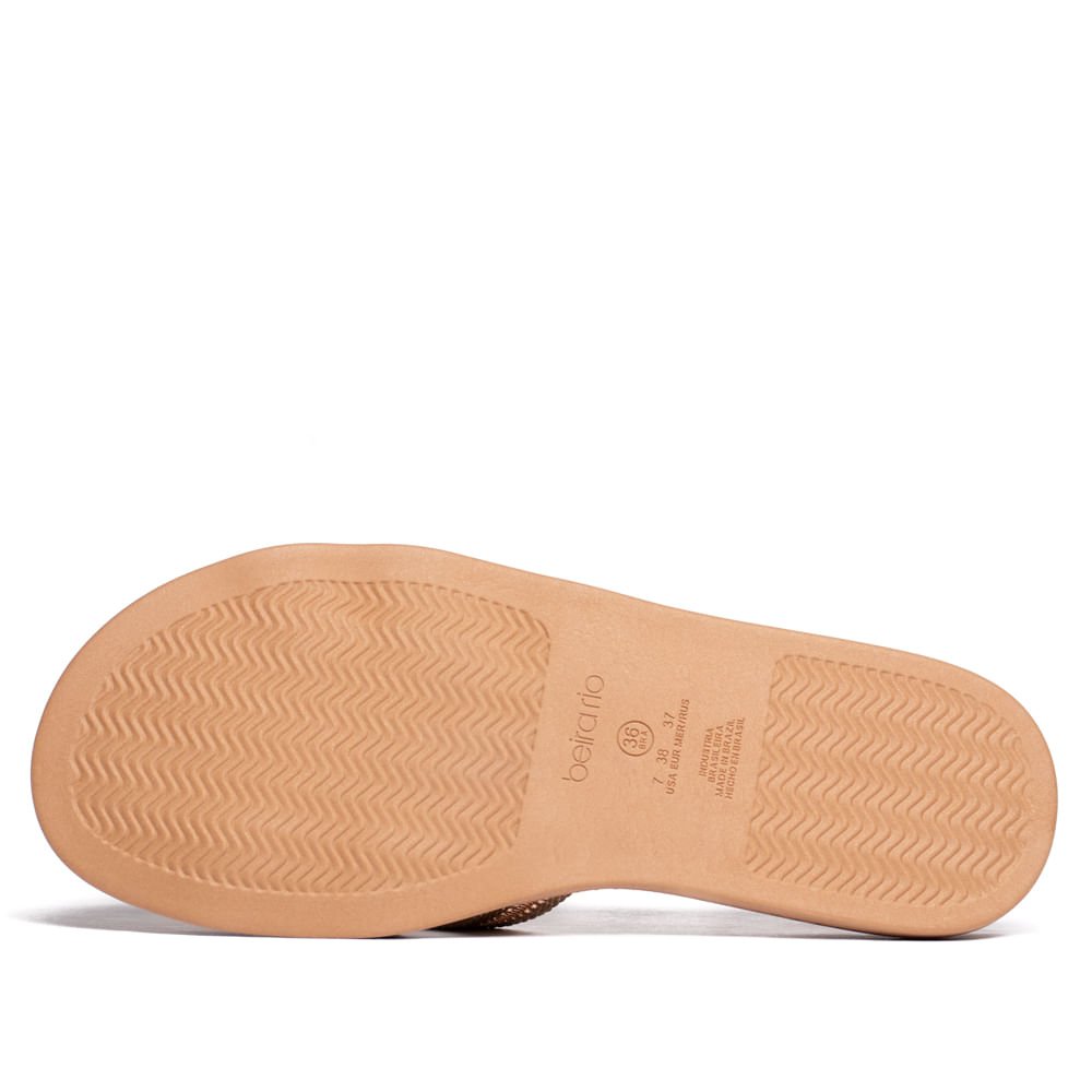 Rasteira Feminina Beira Rio Metalizada Ouro Rosado Ouro Rosado 3