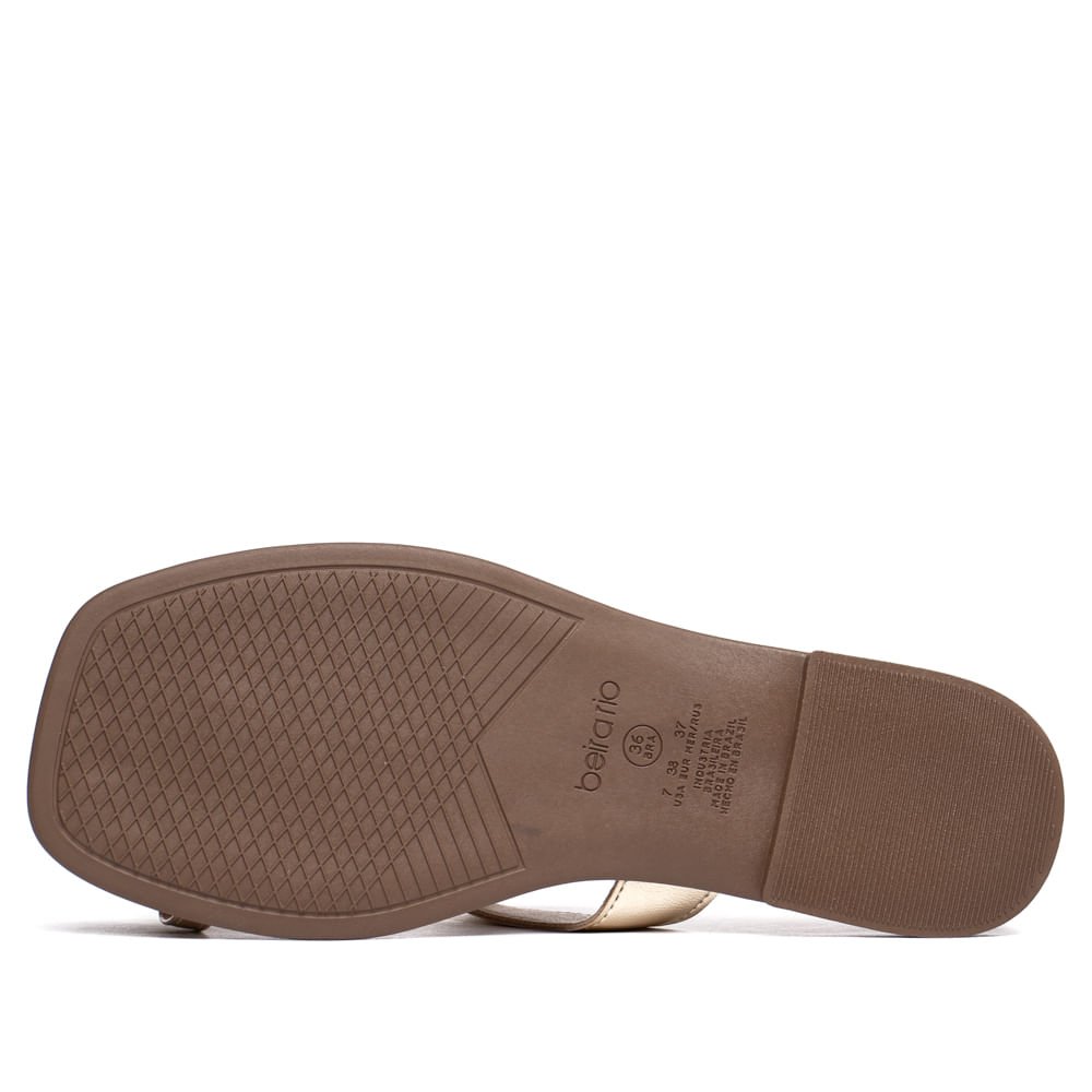 Rasteira Feminina Beira Rio Tira Dedo Metalizado Dourado Dourado 3