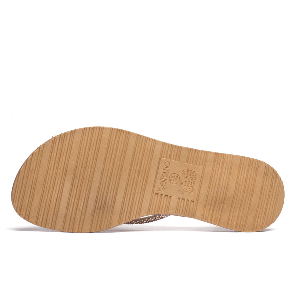 Rasteira Feminina Beira Rio Strass Nude Nude 3