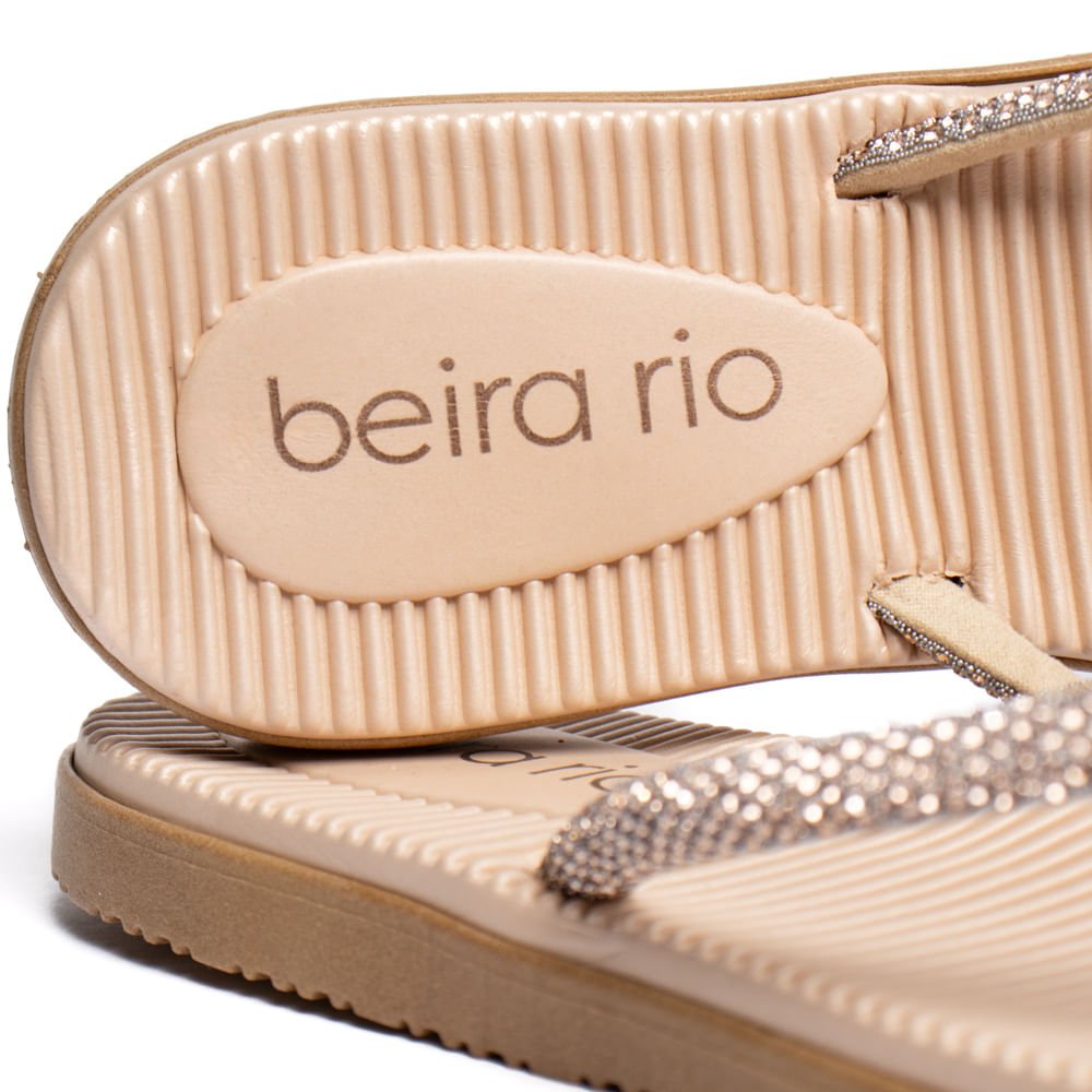 Rasteira Feminina Beira Rio Strass Nude Nude 5