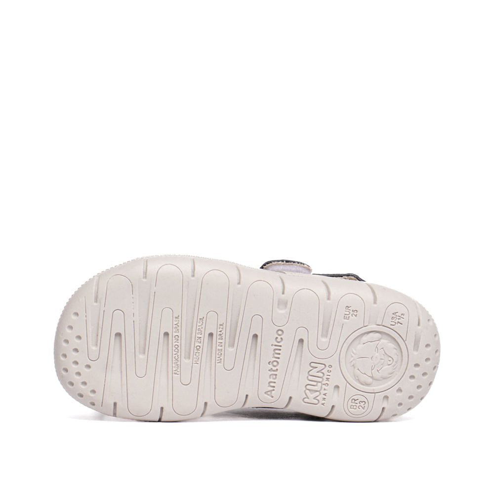 Sandália Infantil Klin Tira Aderente Cinza Claro/marinho Cinza/Azul 2