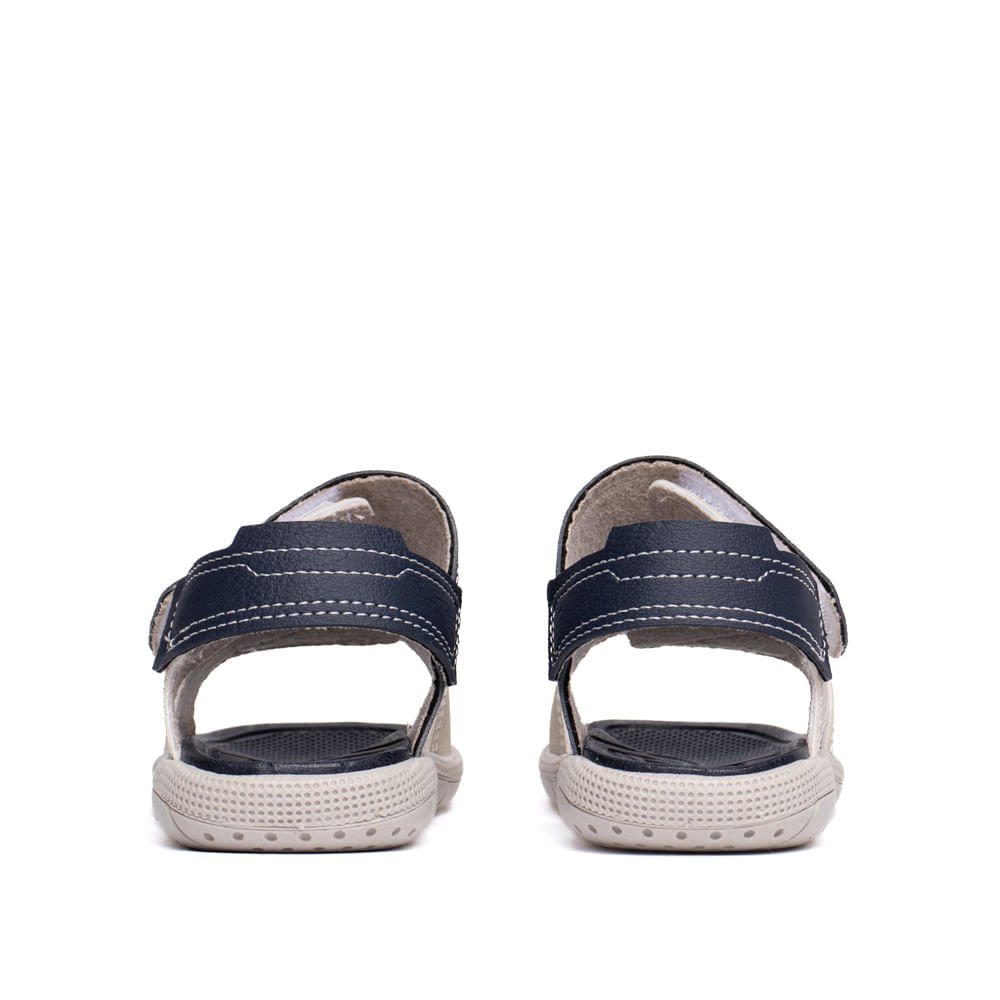 Sandália Infantil Klin Tira Aderente Cinza Claro/marinho Cinza/Azul 3