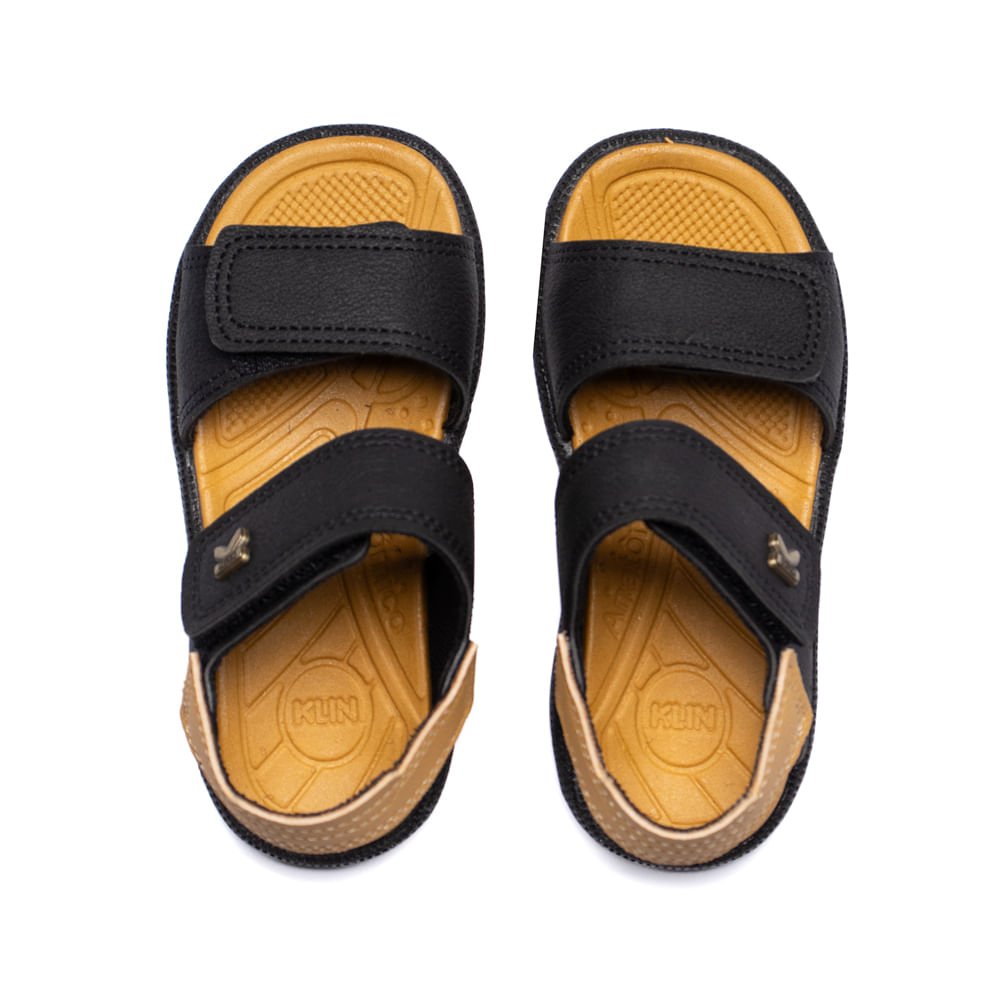 Sandália Infantil Klin Napa Tira Aderente Preto Preto 4