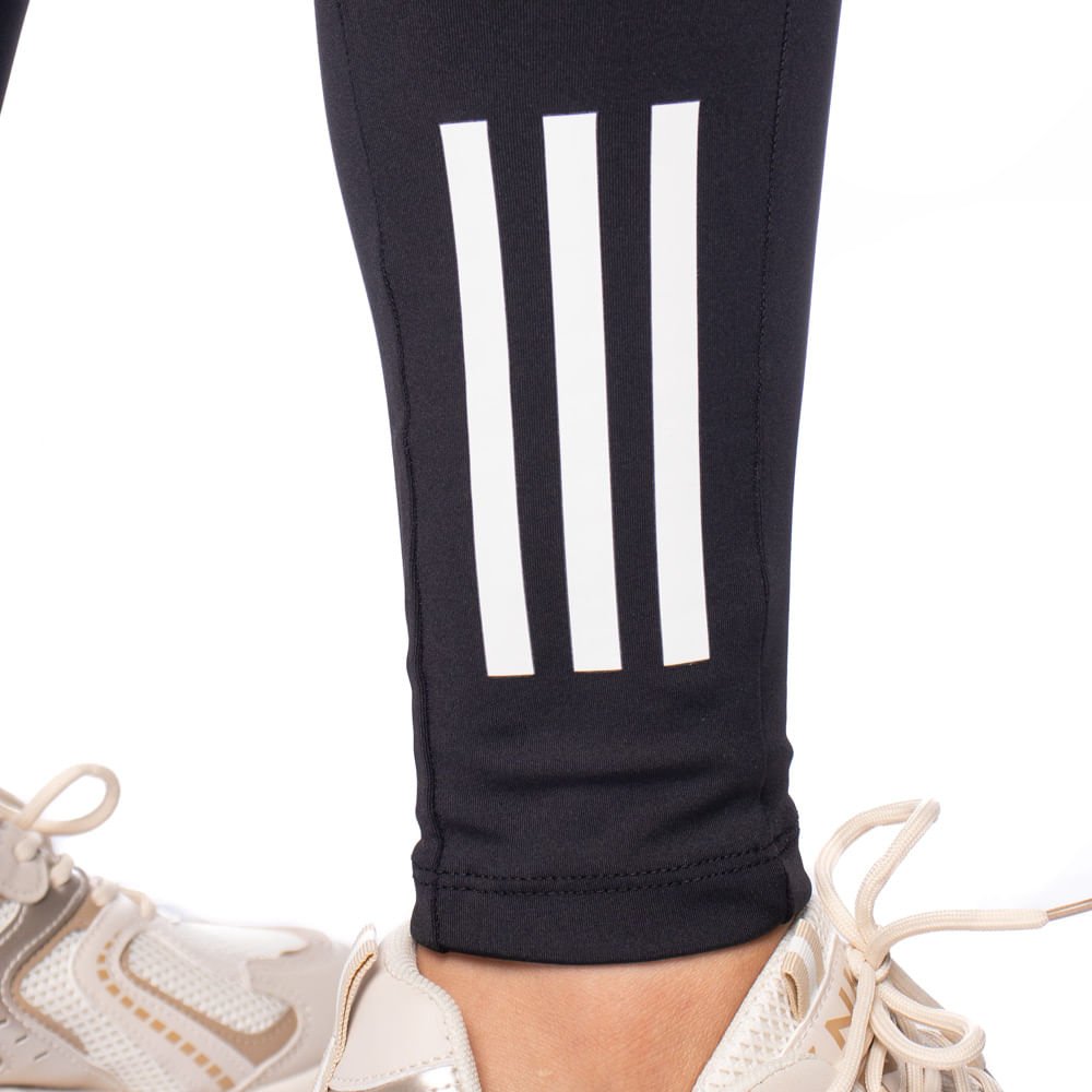 Calça Legging Feminina Adidas 3 Listras com Bolso Preta Preto 5