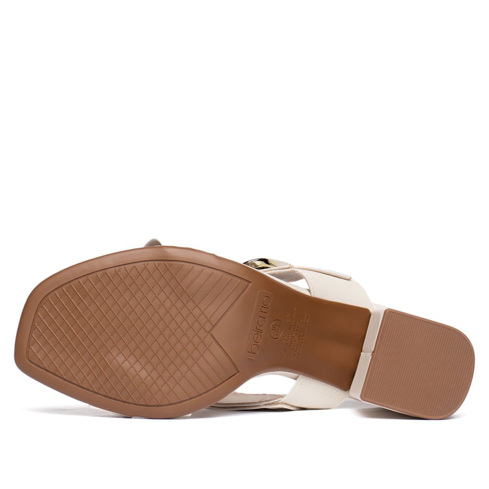 Tamanco Feminino Beira Rio Fivela Salto Bloco Off White Off White 2