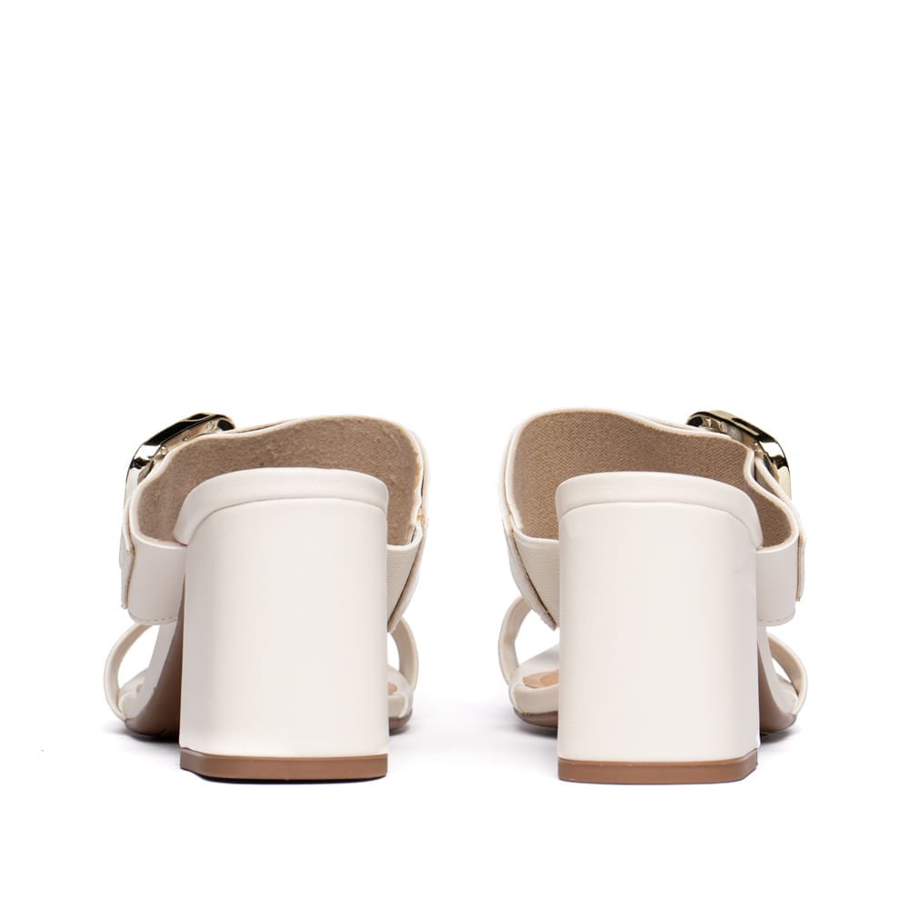 Tamanco Feminino Beira Rio Fivela Salto Bloco Off White Off White 3