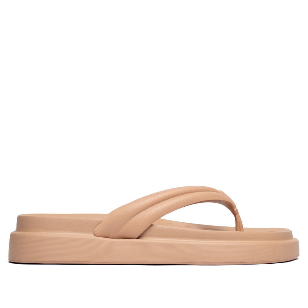 Chinelo Feminino Moleca Tira De Dedo Flatform Nude Nude 2