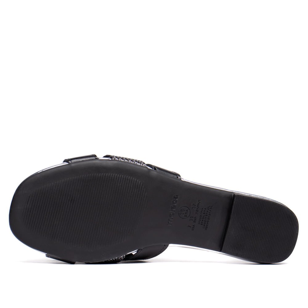 Rasteira Feminina Moleca Napa Preto/Prata Preto/Prata 3