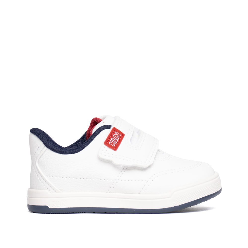 Tênis Infantil Klin Napa Tira Aderente Branco/Marinho