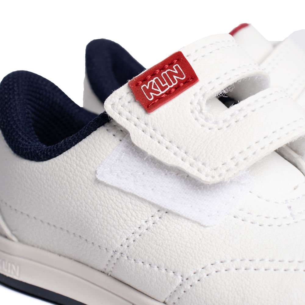 Tênis Infantil Klin Napa Tira Aderente Branco/Marinho Branco/Marinho 5