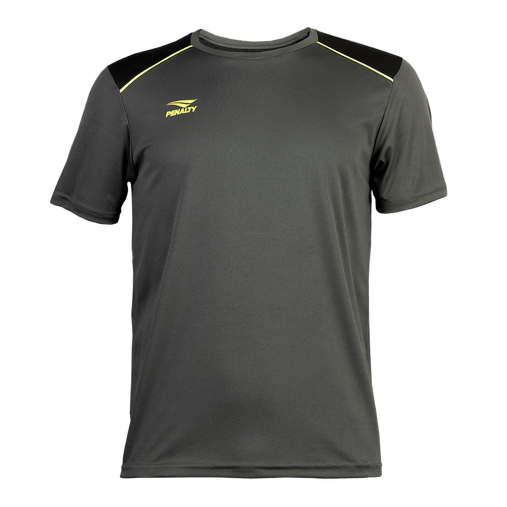 Camisa Masculina Penalty Shoulder Manga Curta Preto/Cinza