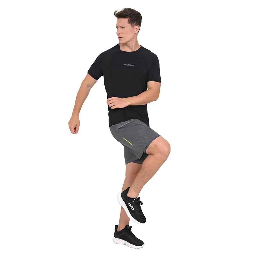 Camiseta Masculina Olympikus Ultra Manga Curta Preta/Cinza Preto/Cinza 5