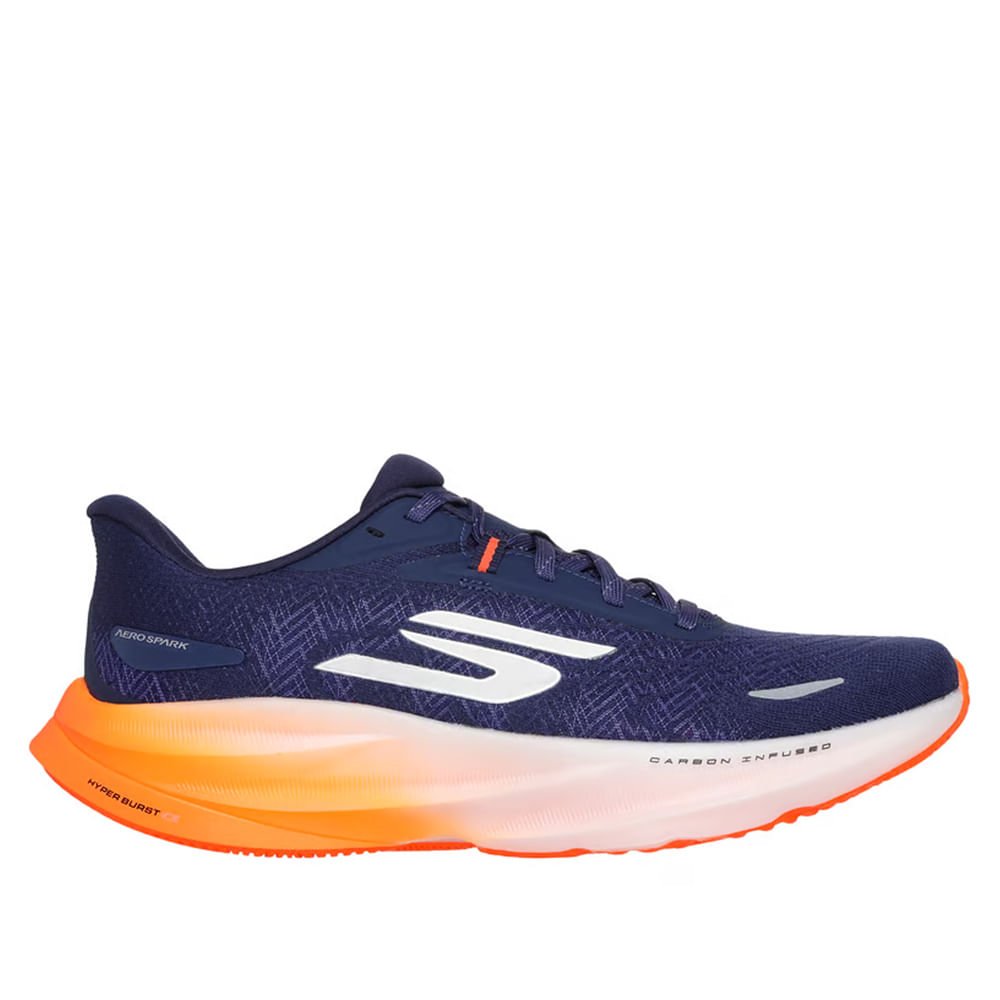 Tênis Masculino Skechers Aero Spark Marinho/laranja