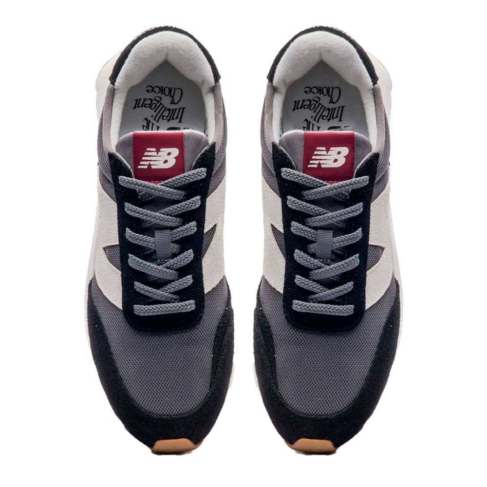 Tênis Unissex New Balance 370 Casual Preto/Cinza Preto/Cinza 4