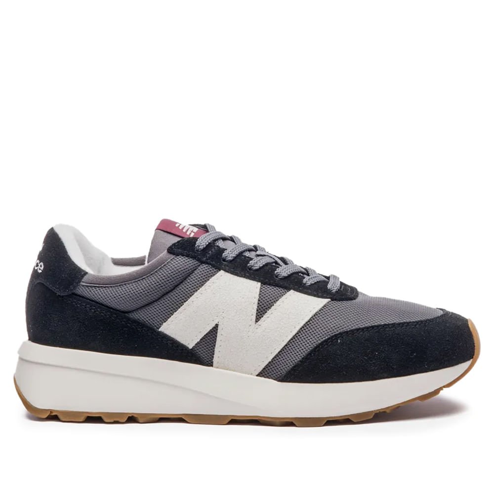 Tênis Unissex New Balance 370 Casual Preto/Cinza