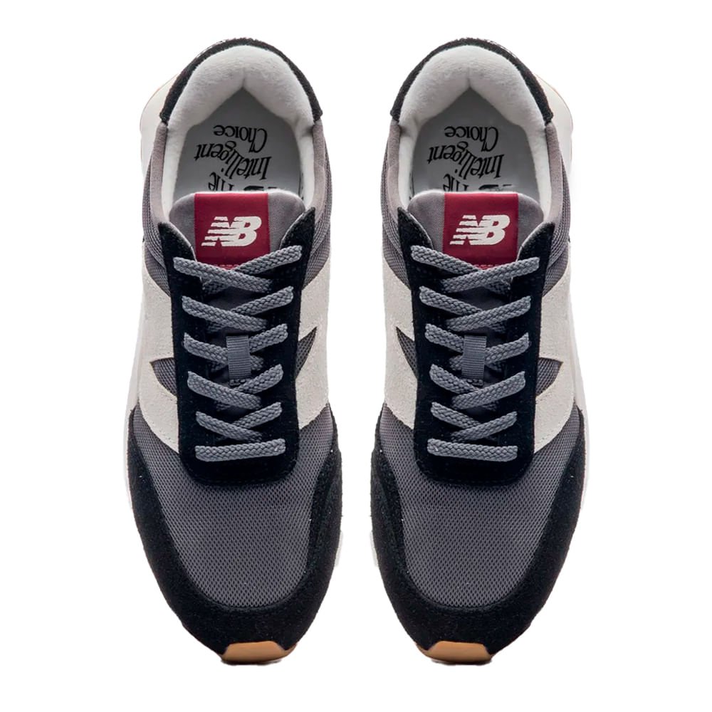 Tênis Unissex New Balance 370 Casual Preto/Cinza Preto/Cinza 3