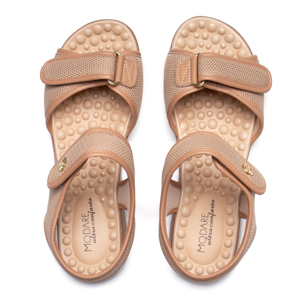 Sandália Feminina Modare Flatform Tiras Largas Bege/Nude Bege 4