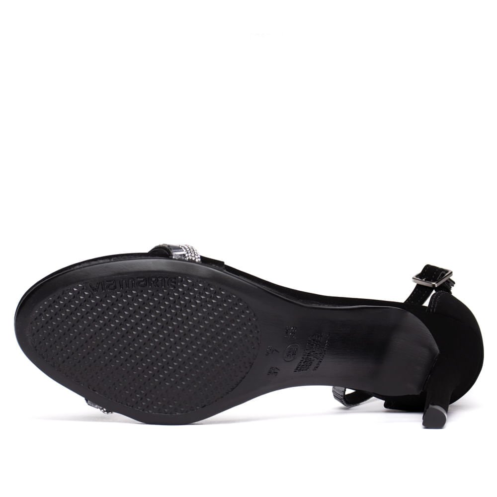 Sandália Feminina Via Marte Nobuck Salto Alto Preto Preto 2