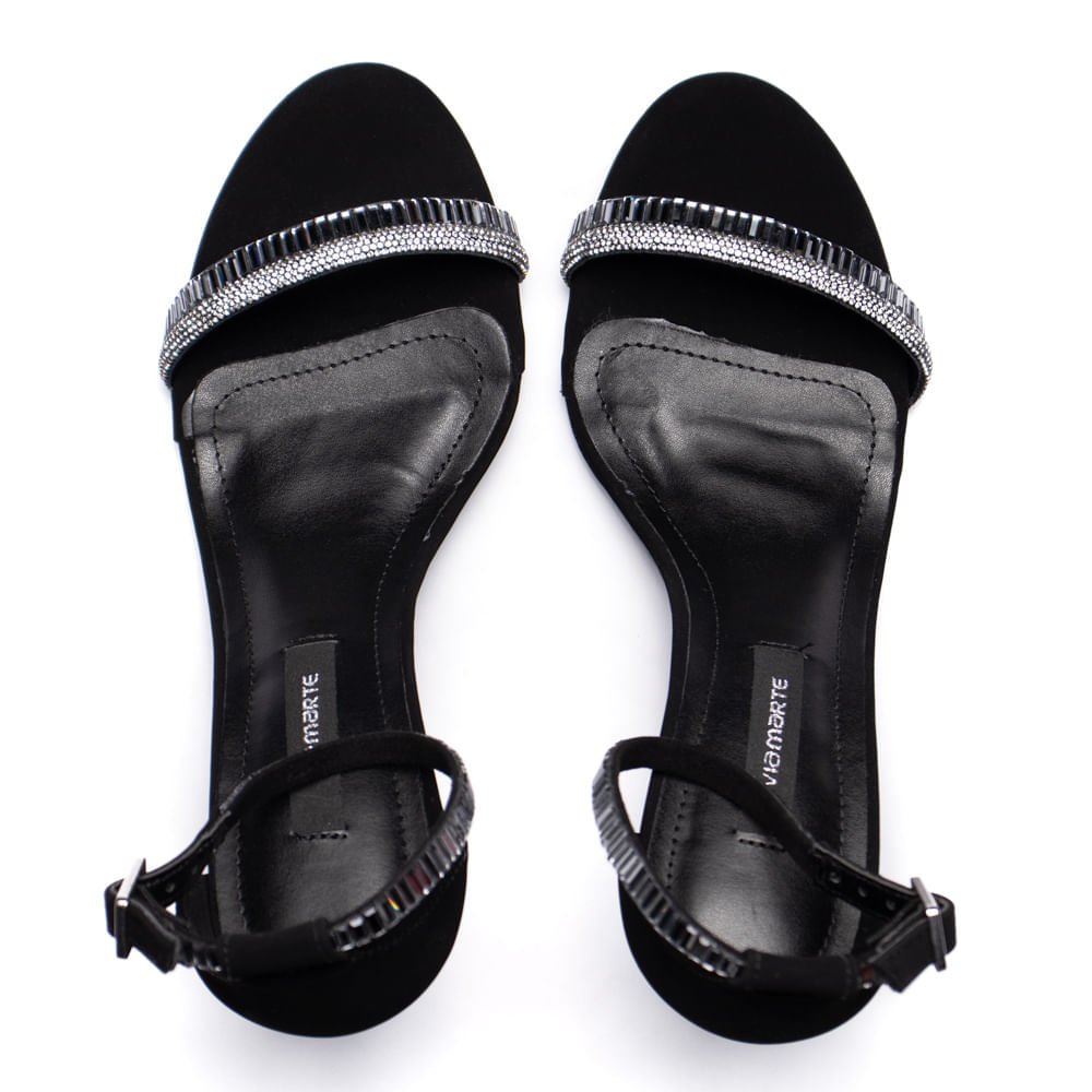 Sandália Feminina Via Marte Nobuck Salto Alto Preto Preto 4