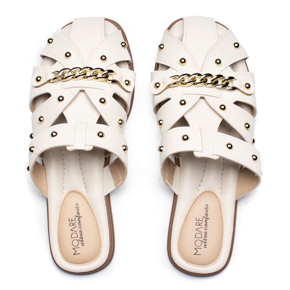 Clog Feminino Modare com Corrente Off White