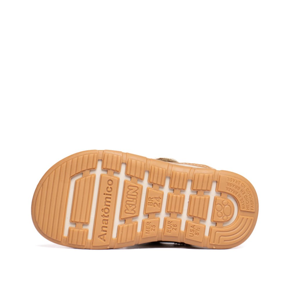 Sandália Infantil Klin Napa Tira Aderente Marrom Claro Marrom Claro 2