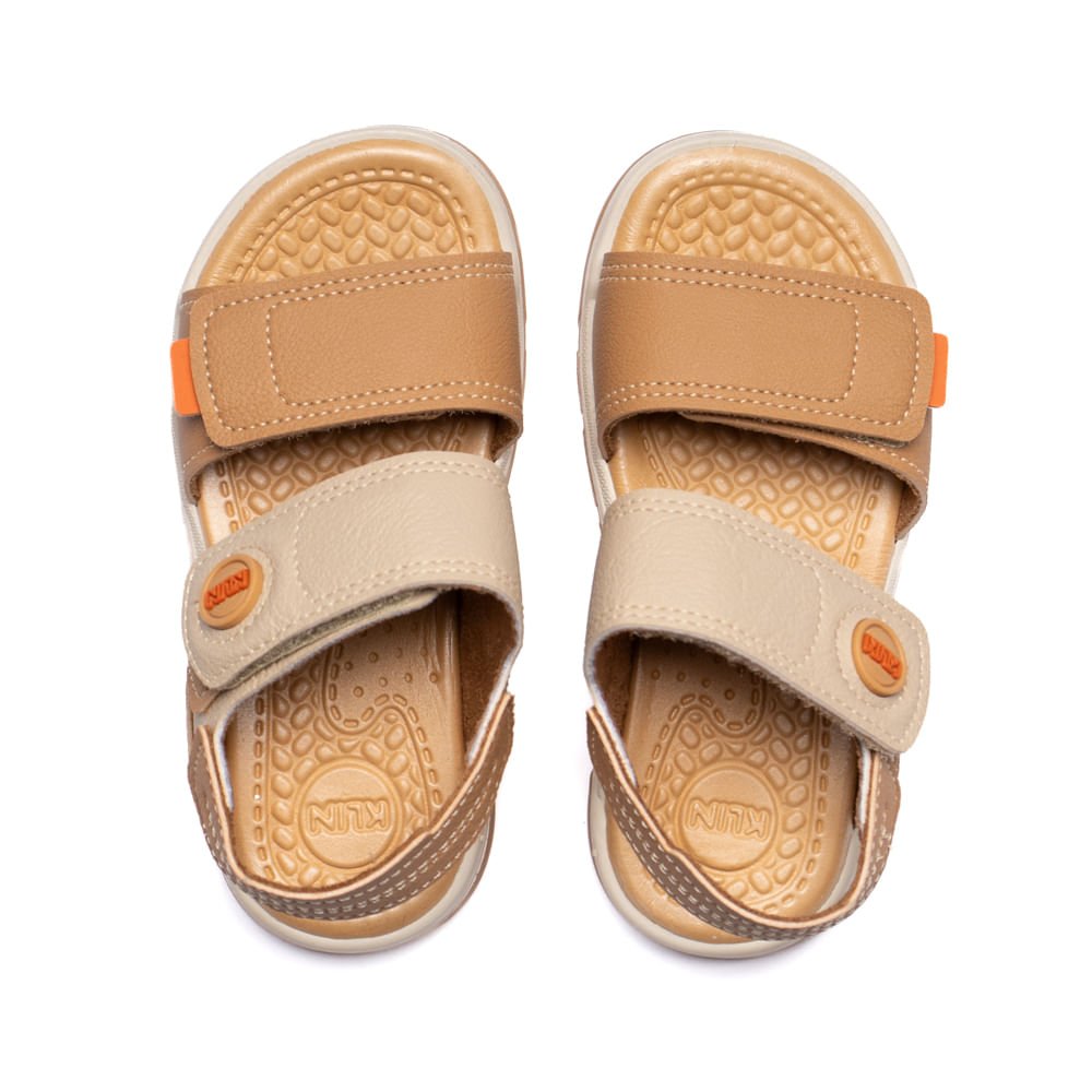 Sandália Infantil Klin Napa Tira Aderente Marrom Claro Marrom Claro 4
