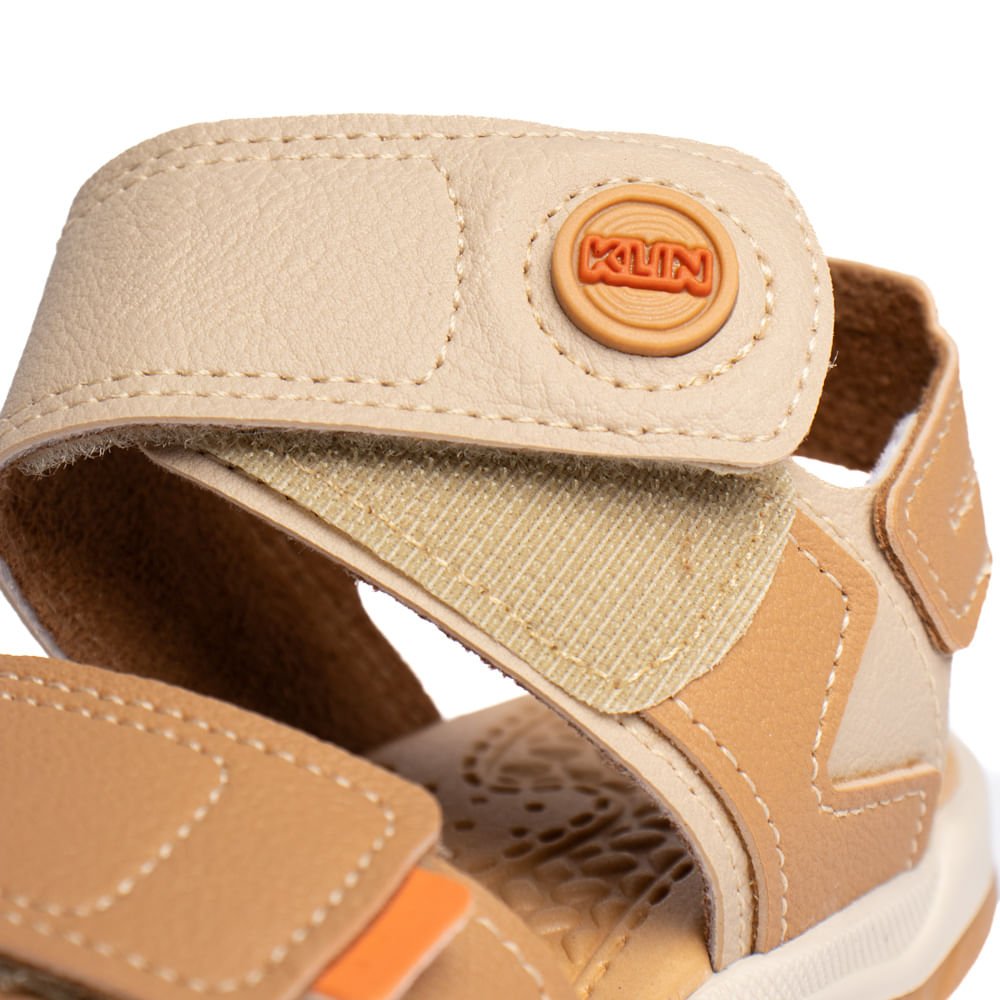Sandália Infantil Klin Napa Tira Aderente Marrom Claro Marrom Claro 5