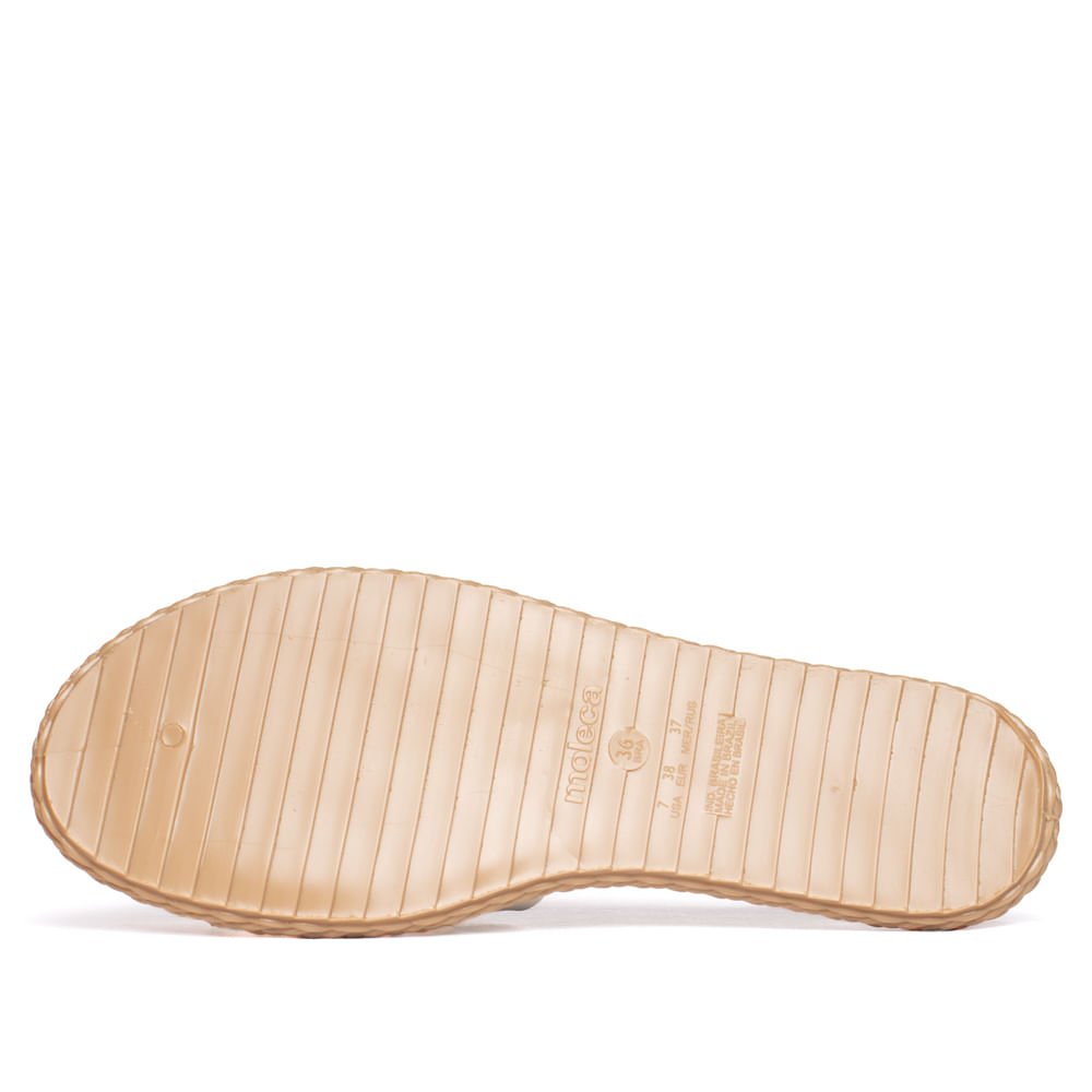 Rasteira Feminina Moleca com Recortes e Aplicações Off White Off White 3