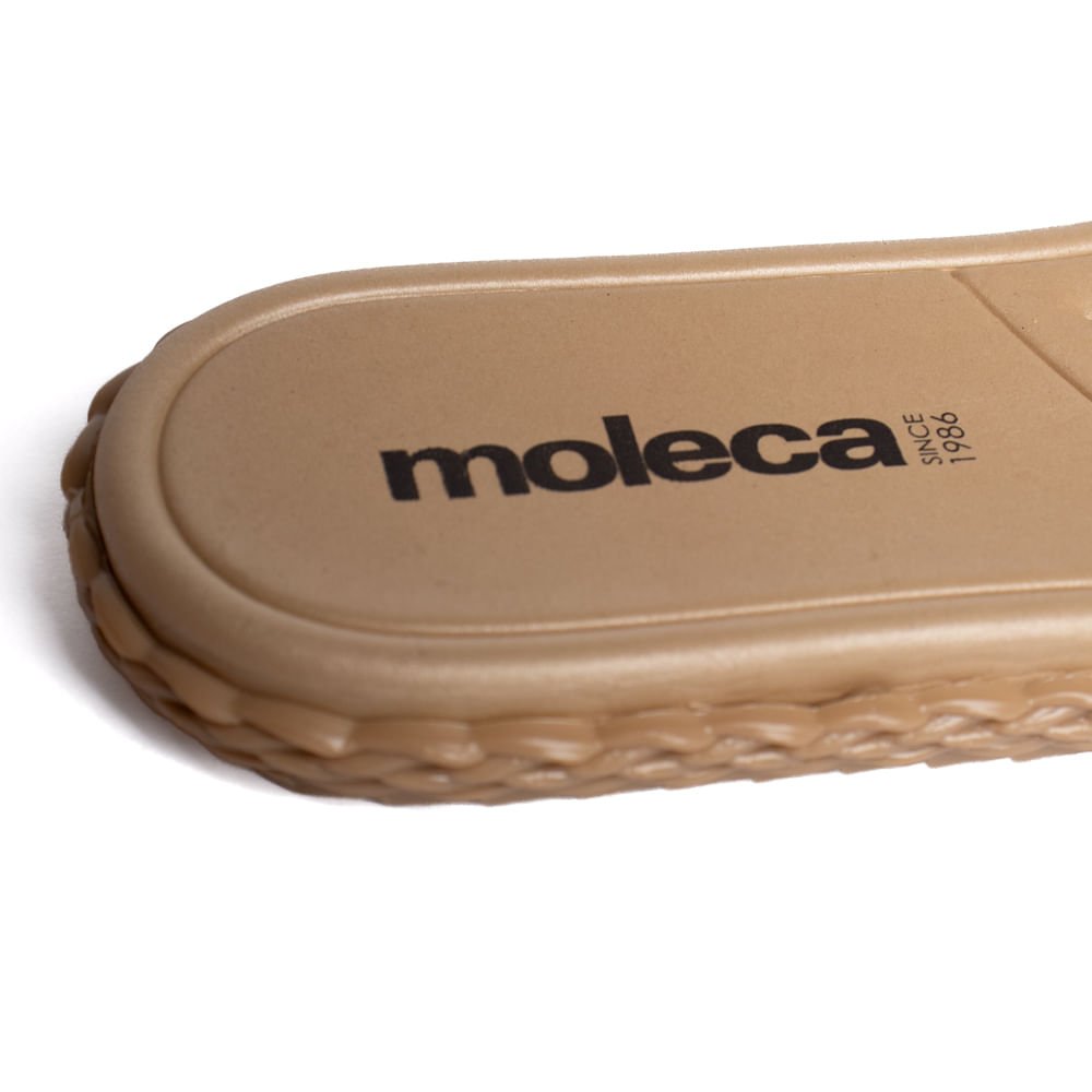 Rasteira Feminina Moleca com Recortes e Aplicações Off White Off White 5