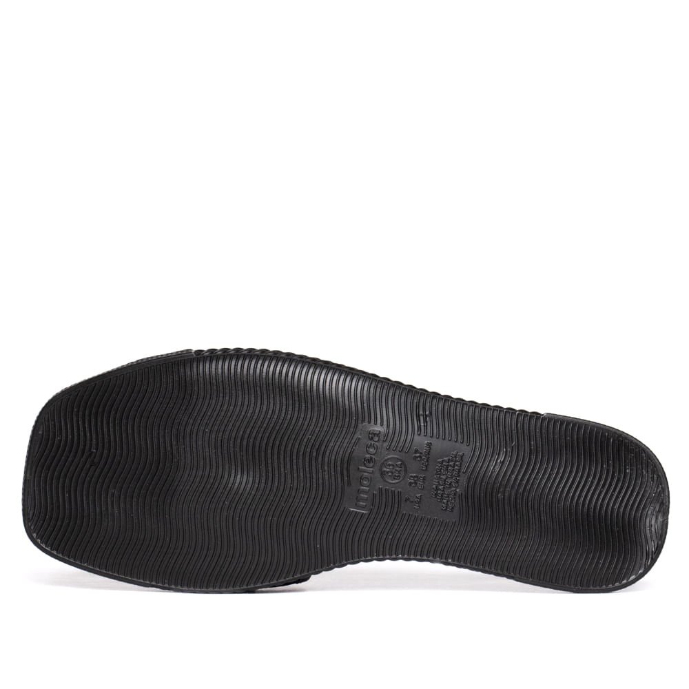 Rasteira Feminina Slide Moleca Napa Fivela Dourada Preto Preto 3