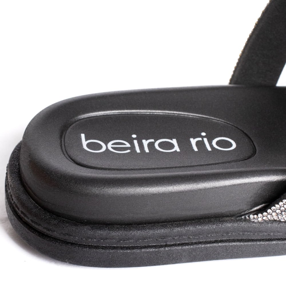 Chinelo Slide Feminino Beira Rio Strass Flatform Preto Preto 5