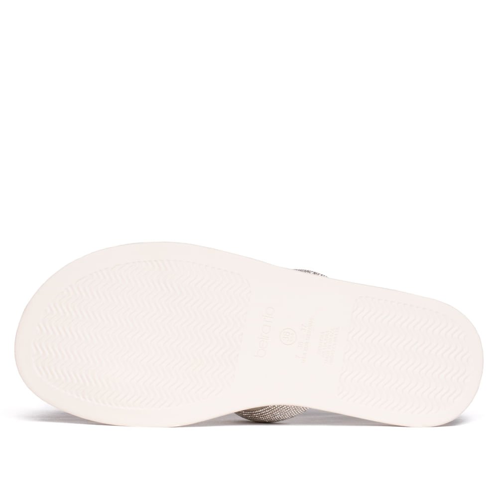Chinelo Slide Feminino Beira Rio Strass Flatform Branco Branco 3