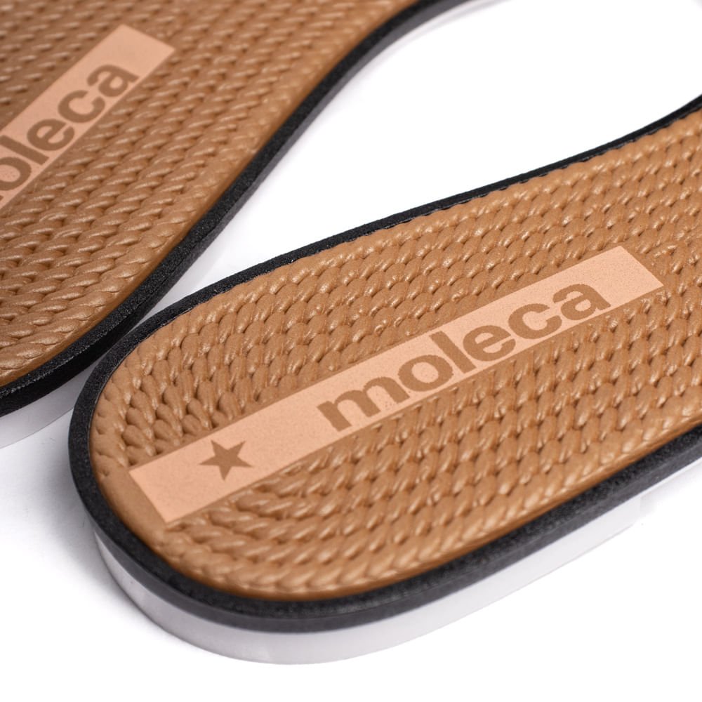 Rasteira Feminina Moleca Napa Pesponto Preto/Bege Preto/Bege 5