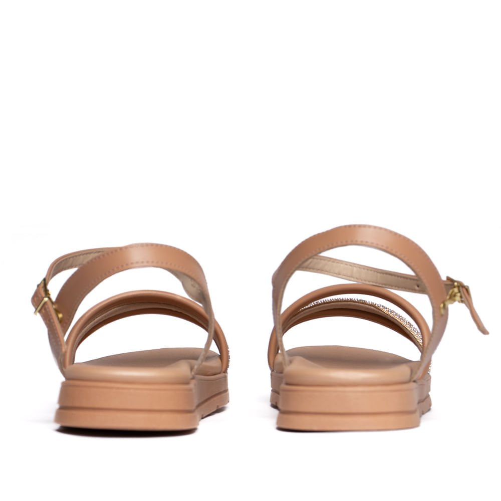 Sandália Feminina Moleca Flatform com Detalhe em Strass Nude Nude 3