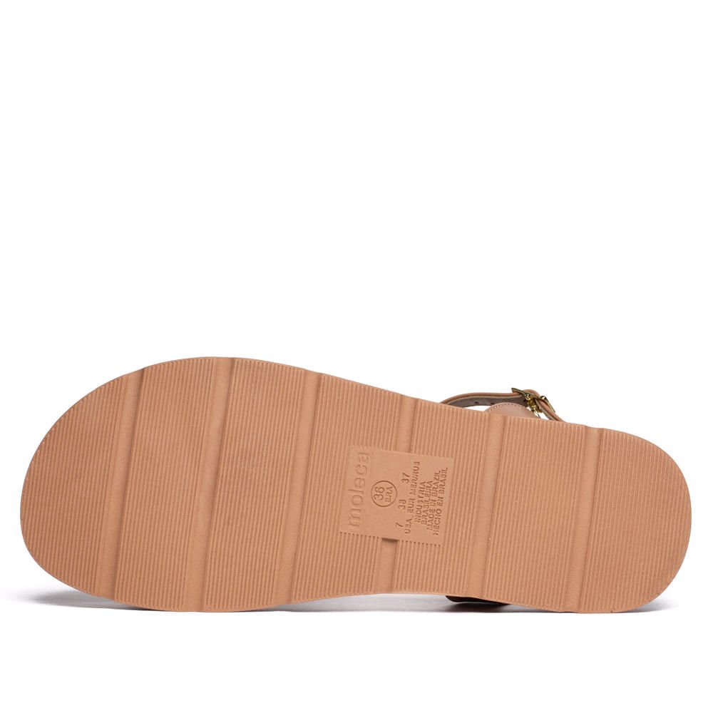 Sandália Feminina Moleca Flatform com Detalhe em Strass Nude Nude 2