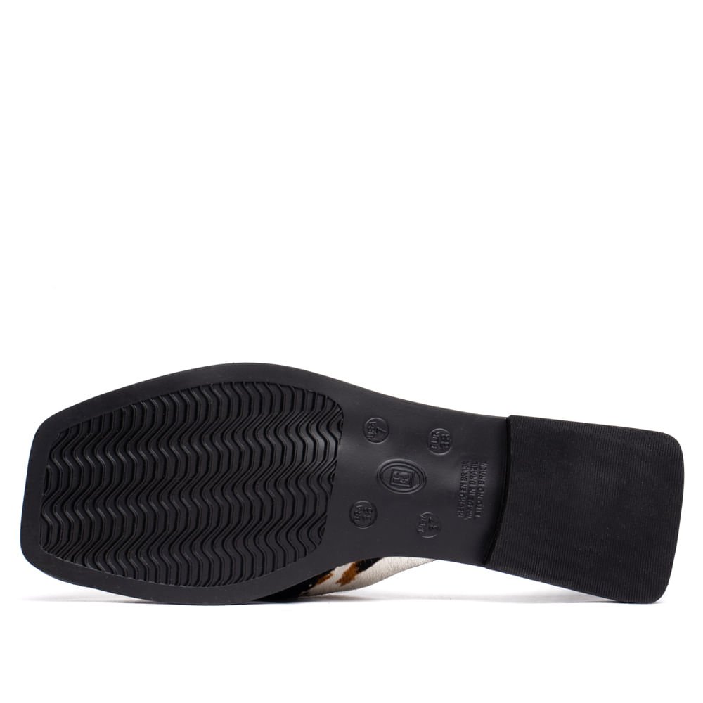 Rasteira Feminina Bottero Couro Animal Print Preto/bege Preto/Bege 3