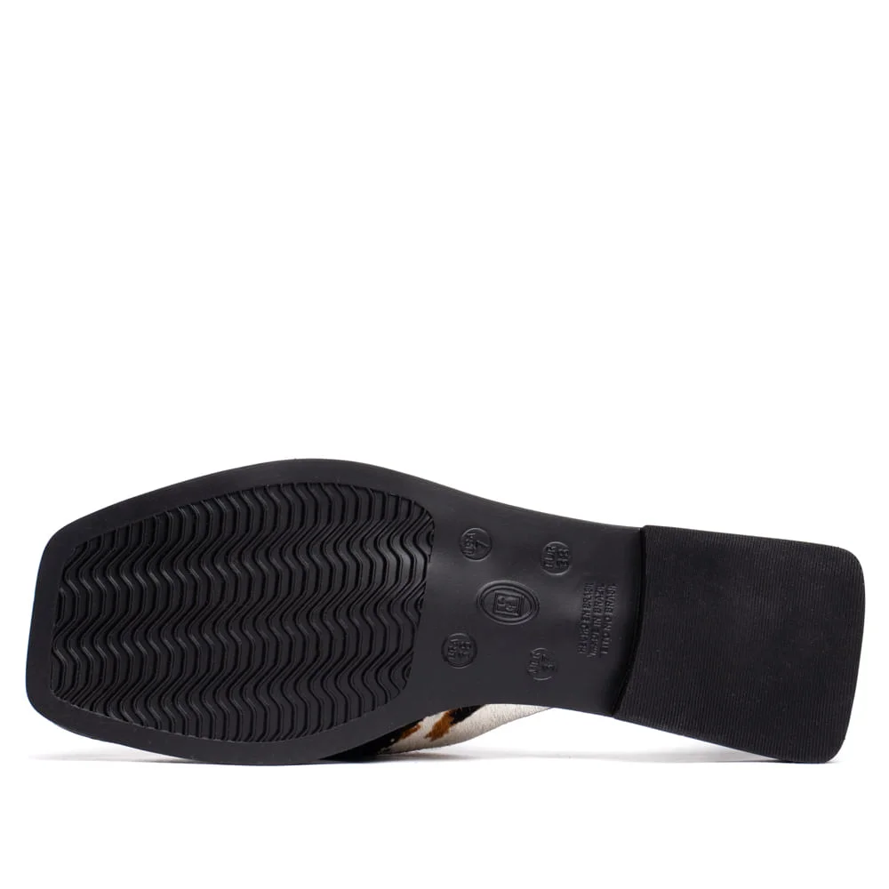 Rasteira Feminina Bottero Couro Animal Print Preto/bege Preto/Bege 3