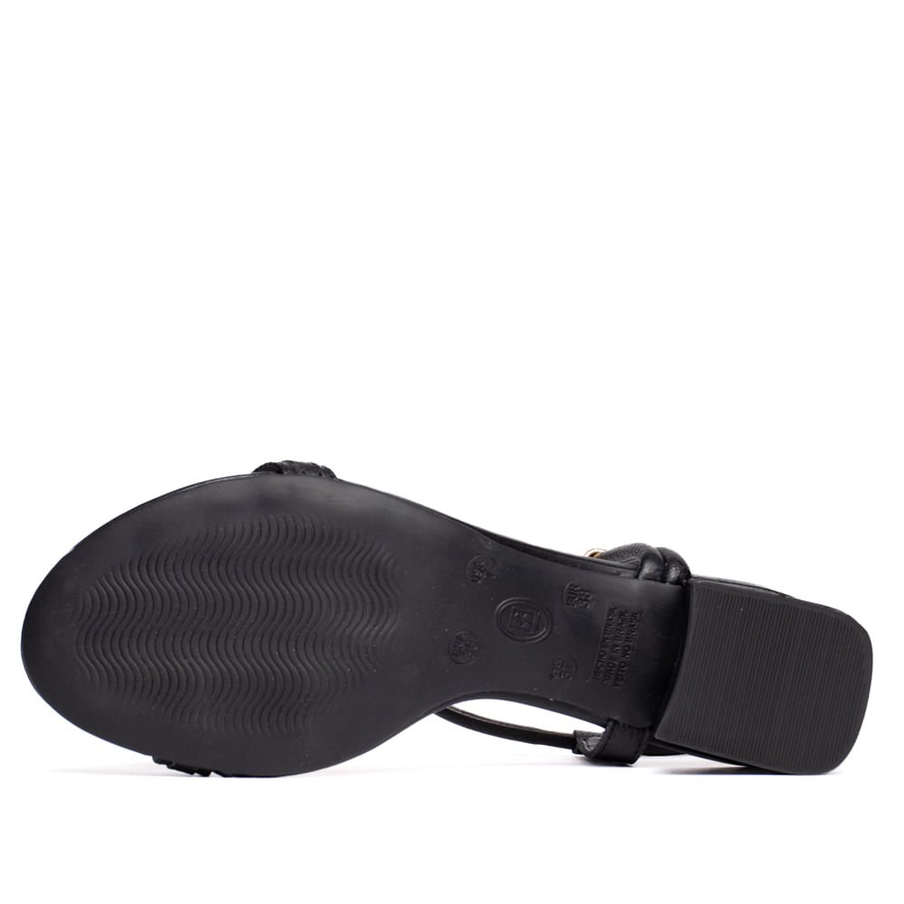 Sandália Feminina Bottero Salto Bloco Detalhe Metal Preto Preto 2