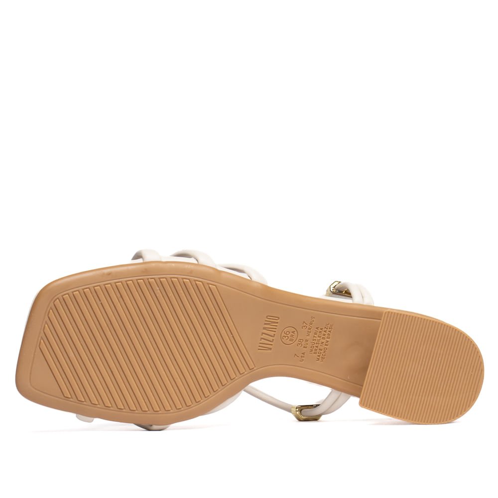 Sandália Feminina Vizzano Salto Bloco Tiras Entrelaçadas Off White Off White 2