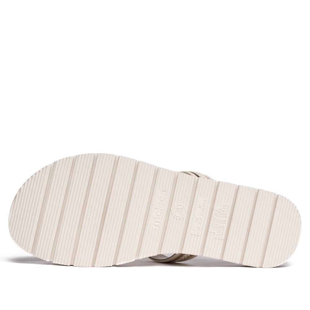 Tamanco Feminino Moleca Flatform com Tiras Trançadas Off White Off White 2