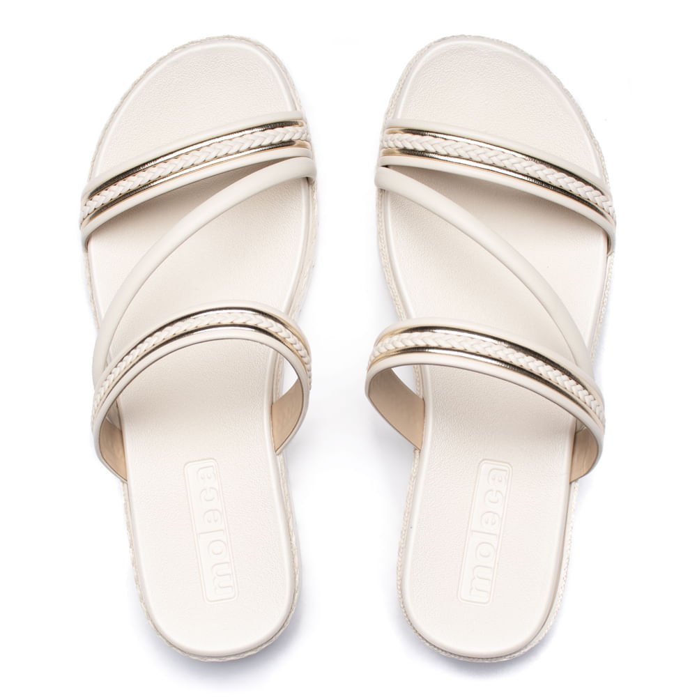 Tamanco Feminino Moleca Flatform com Tiras Trançadas Off White Off White 4
