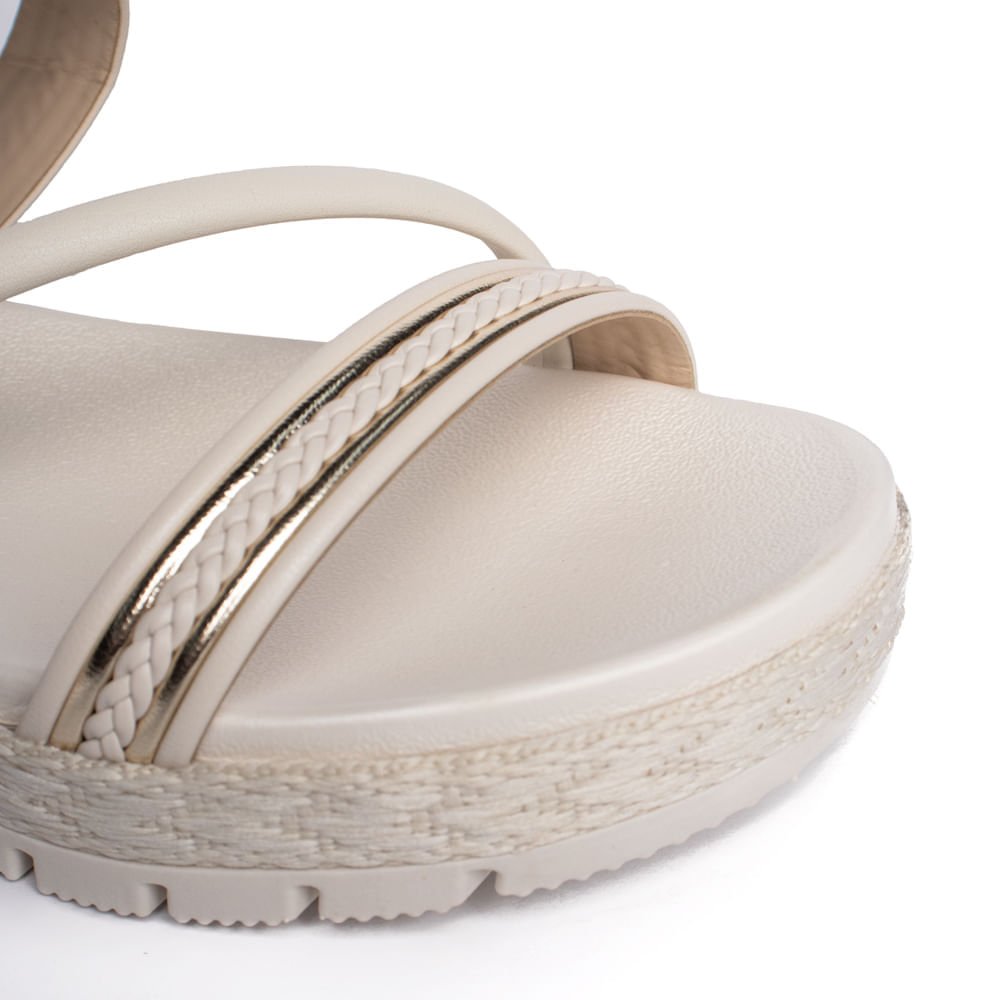 Tamanco Feminino Moleca Flatform com Tiras Trançadas Off White Off White 5