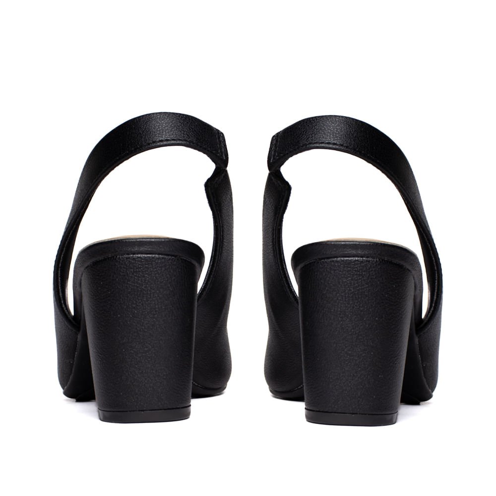 Sapato Feminino Modare Slingback Salto Bloco Preto Preto 3