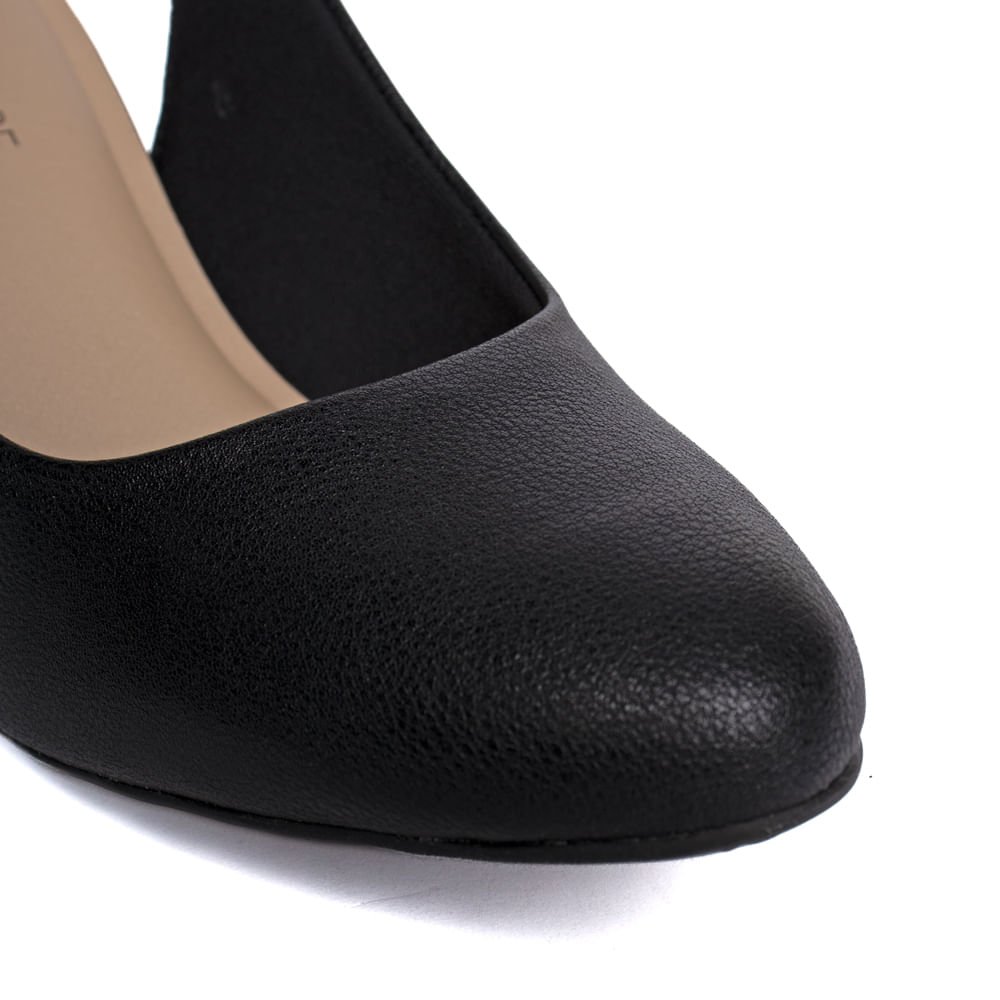 Sapato Feminino Modare Slingback Salto Bloco Preto Preto 5